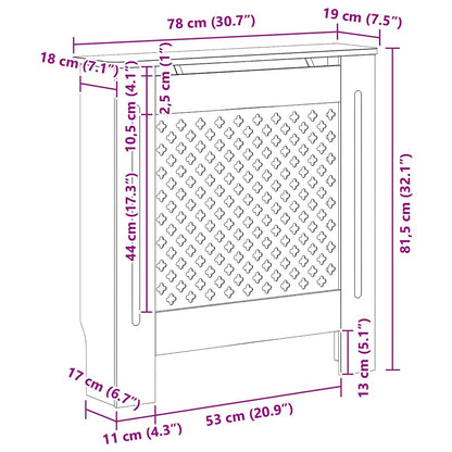 Copertura per Radiatore Nera in MDF 78 cm | homemem39