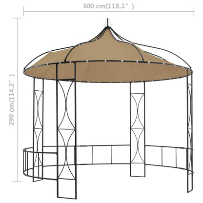 Gazebo 300x290 cm Grigio Talpa Rotondo | homemem39