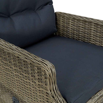 Sedia da Giardino Reclinabile con Cuscini in Polyrattan Marrone - homemem39