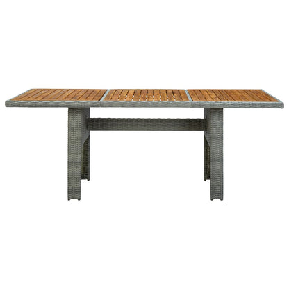 Tavolo da Giardino Grigio Chiaro in Polyrattan e Legno Acacia