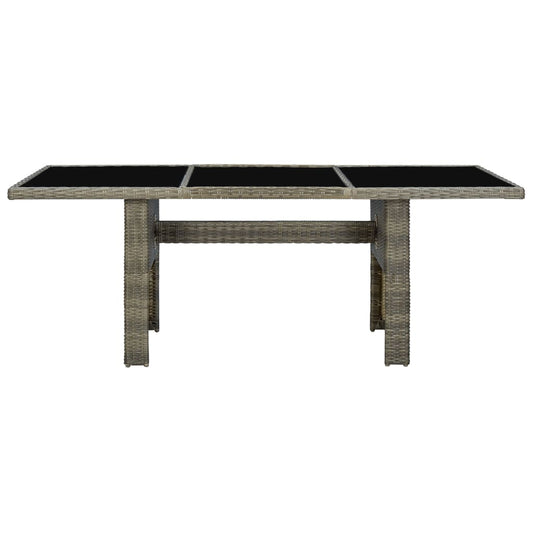 Tavolino da Giardino Marrone Polyrattan e Vetro Temperato - homemem39