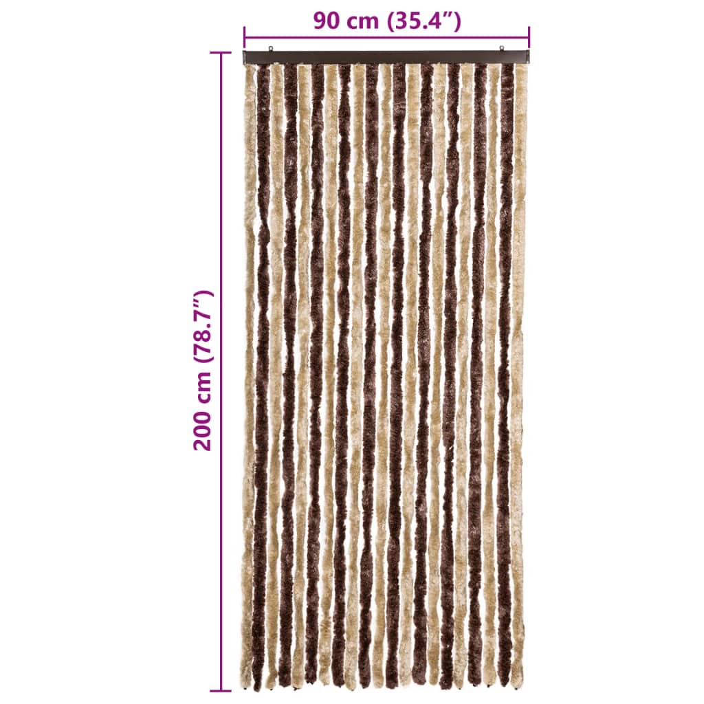 Zanzariera Beige e Marrone Chiaro 90x200cm Ciniglia - homemem39
