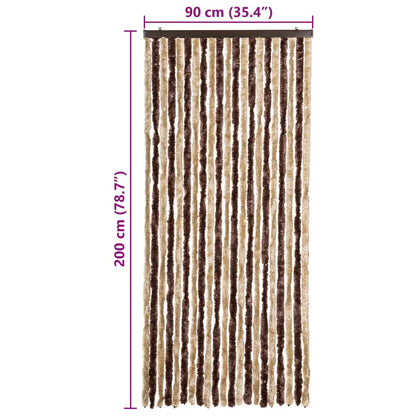 Zanzariera Beige e Marrone Chiaro 90x200cm Ciniglia - homemem39