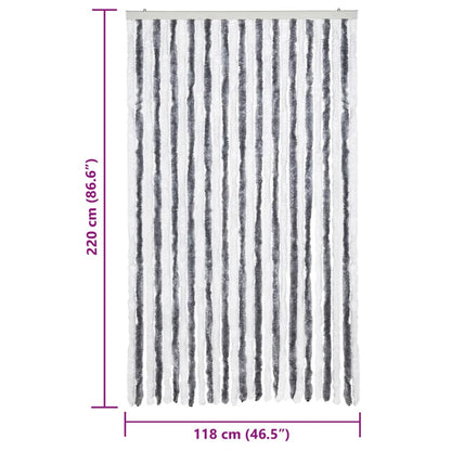 Zanzariera Grigio e Bianco 118x220 cm Ciniglia - homemem39