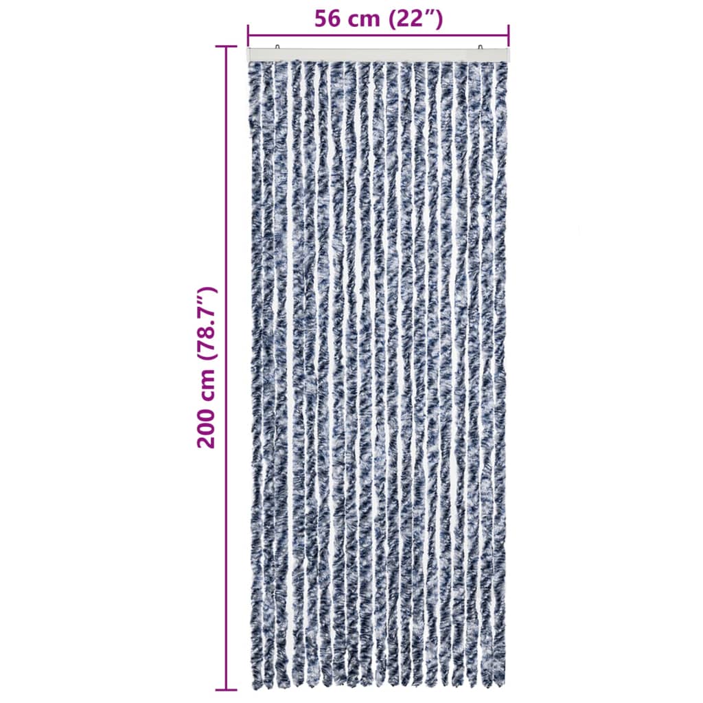 Zanzariera Blu e Bianco 56x200 cm Ciniglia - homemem39