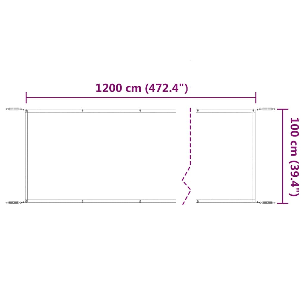Paravento Verticale Antracite 100x1200 cm in Tessuto Oxford | homemem39