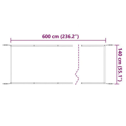 Paravento Verticale Antracite 140x600 cm Tessuto Oxford | homemem39