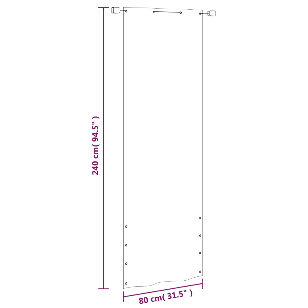 Paravento per Balcone Verde Chiaro 80x240 cm in Tessuto Oxford - homemem39