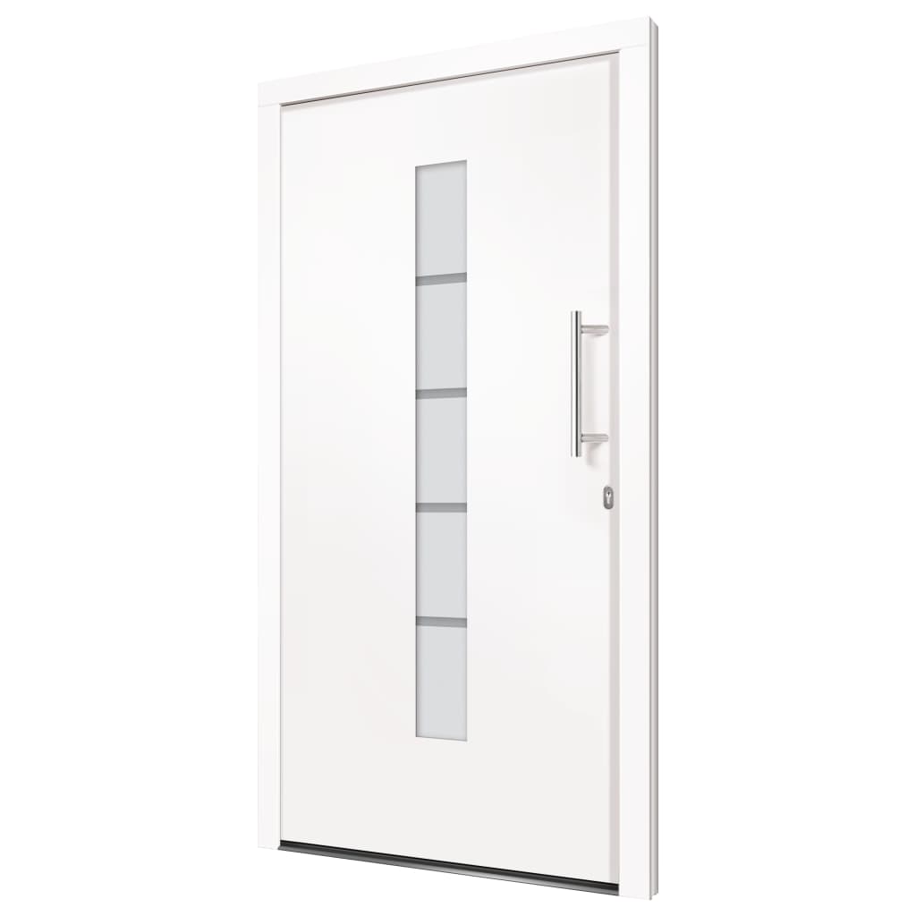 Porta d'Ingresso in Alluminio e PVC Bianco 100x200 cm | homemem39
