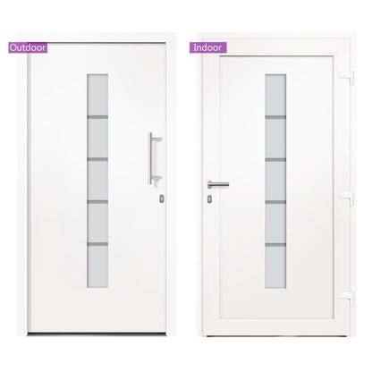 Porta d'Ingresso in Alluminio e PVC Bianco 100x210 cm | homemem39