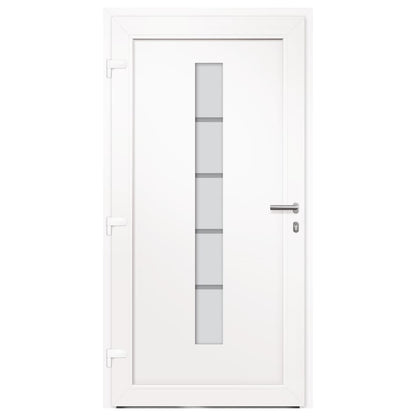Porta d'Ingresso in Alluminio e PVC Bianco 100x210 cm | homemem39