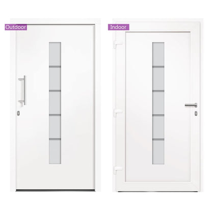 Porta d'Ingresso in Alluminio e PVC Bianco 100x210 cm | homemem39