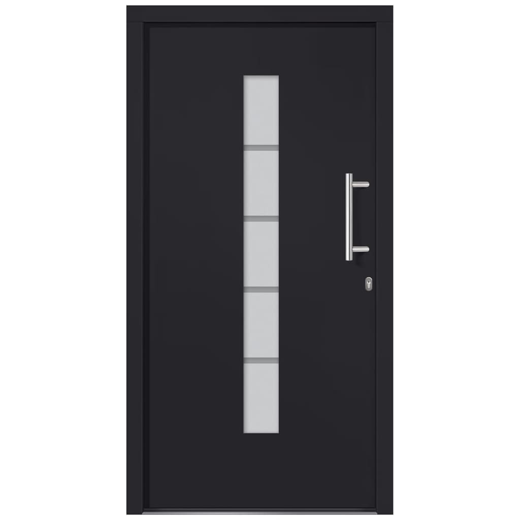 Porta d'Ingresso in Alluminio e PVC Antracite 100x200 cm | homemem39