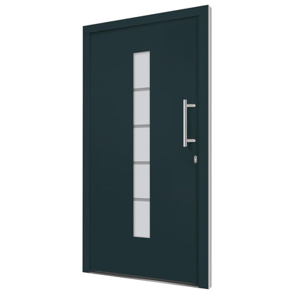 Porta d'Ingresso in Alluminio e PVC Antracite 100x210 cm | homemem39