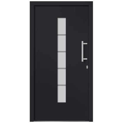 Porta d'Ingresso in Alluminio e PVC Antracite 110x210 cm | homemem39