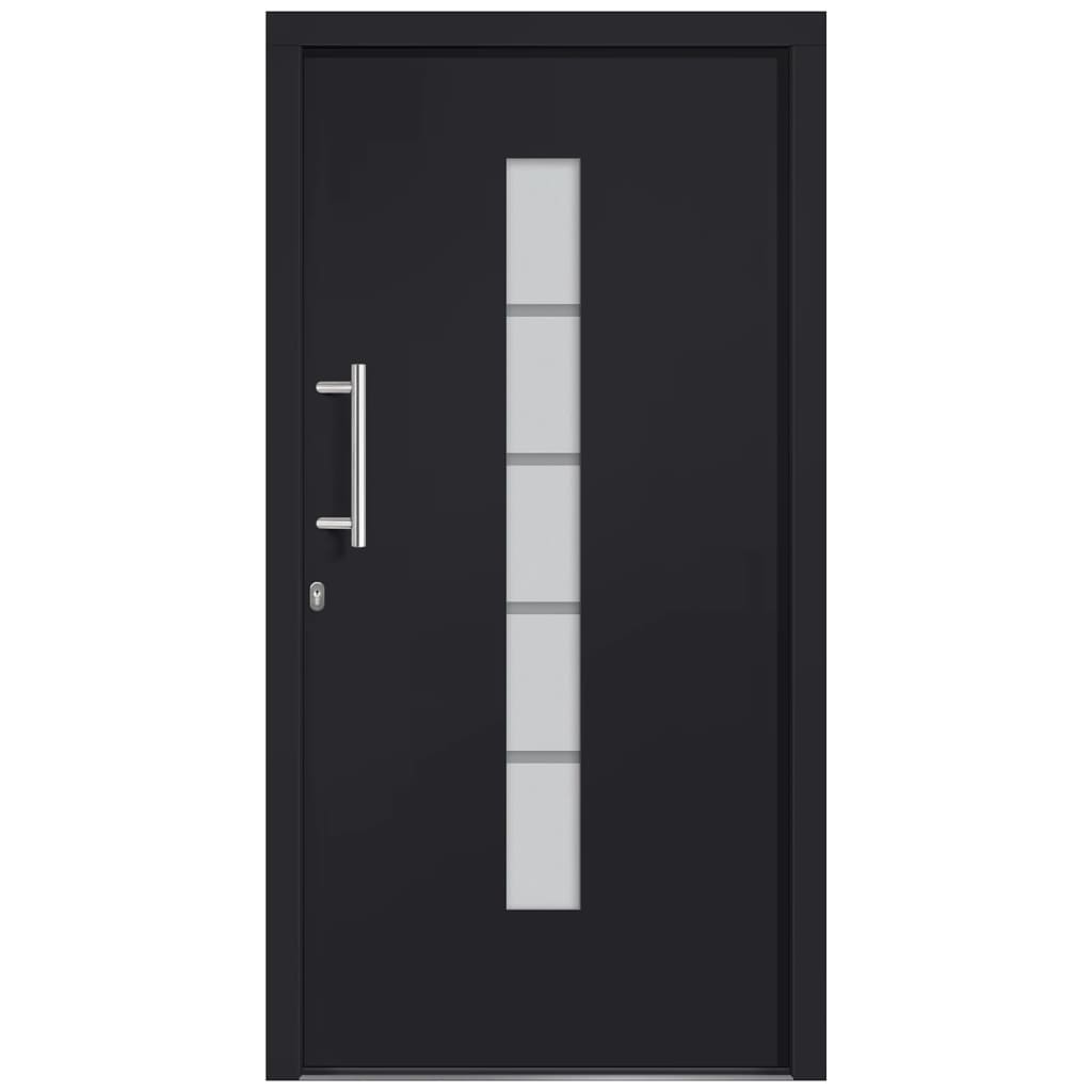 Porta d'Ingresso in Alluminio e PVC Antracite 100x200 cm | homemem39