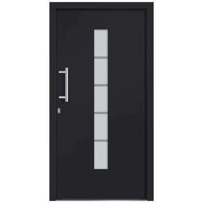 Porta d'Ingresso in Alluminio e PVC Antracite 100x200 cm | homemem39