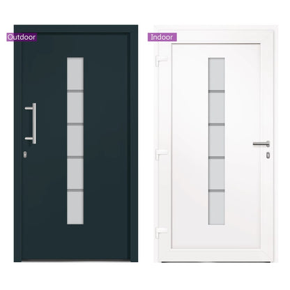 Porta d'Ingresso in Alluminio e PVC Antracite 100x200 cm | homemem39