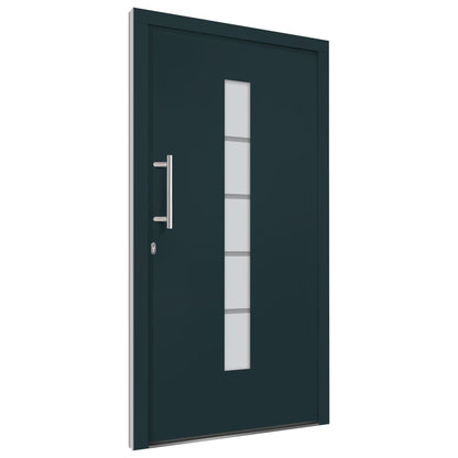Porta d'Ingresso in Alluminio e PVC Antracite 100x210 cm | homemem39
