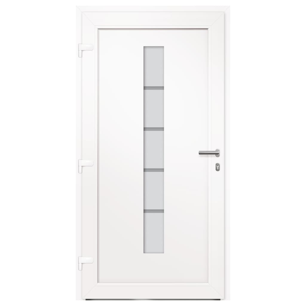 Porta d'Ingresso in Alluminio e PVC Antracite 110x210 cm | homemem39