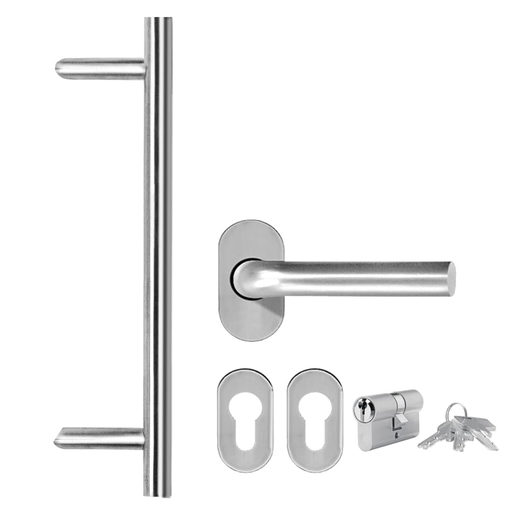 Porta d'Ingresso in Alluminio e PVC Antracite 110x210 cm | homemem39
