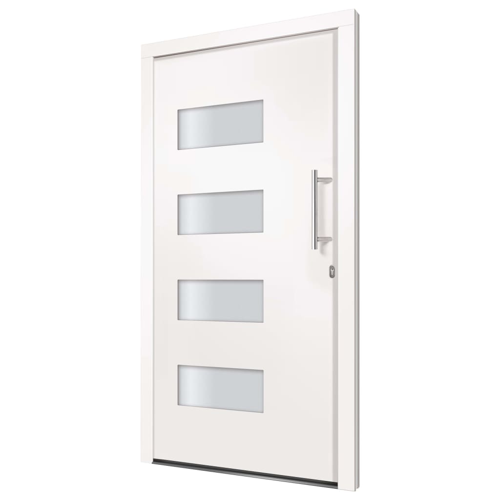 Porta d'Ingresso in Alluminio e PVC Bianco 100x200 cm | homemem39