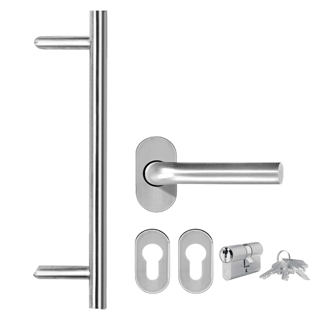 Porta d'Ingresso in Alluminio e PVC Bianco 100x200 cm | homemem39