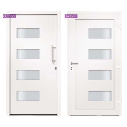 Porta d'Ingresso in Alluminio e PVC Bianco 100x200 cm | homemem39