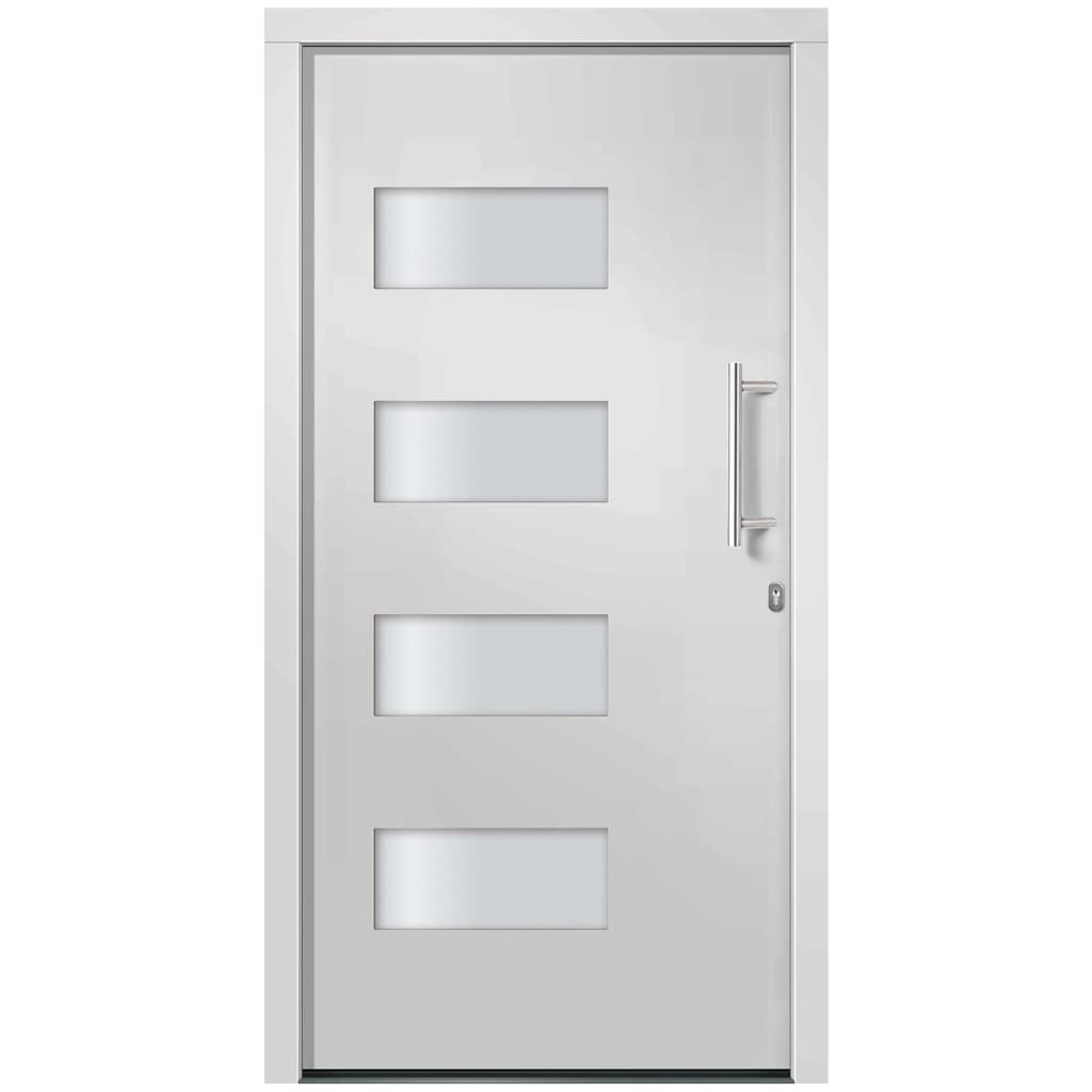 Porta d'Ingresso in Alluminio e PVC Bianco 100x210 cm | homemem39
