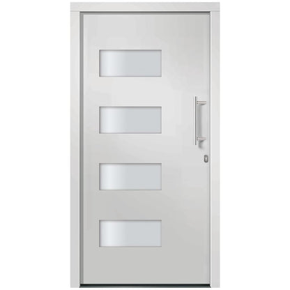Porta d'Ingresso in Alluminio e PVC Bianco 100x210 cm | homemem39