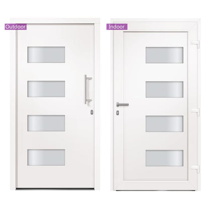 Porta d'Ingresso in Alluminio e PVC Bianco 100x210 cm | homemem39