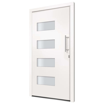Porta d'Ingresso in Alluminio e PVC Bianco 110x210 cm - homemem39