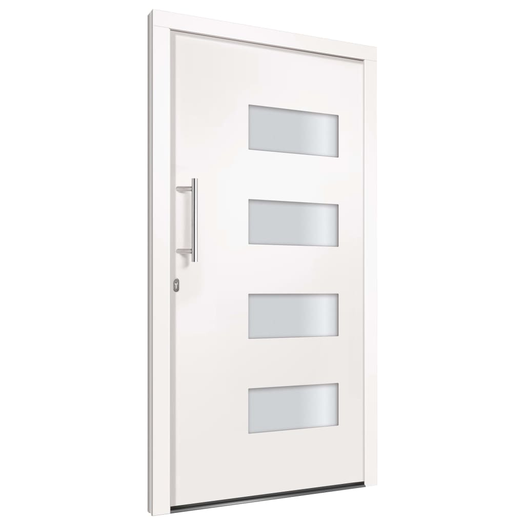 Porta d'Ingresso in Alluminio e PVC Bianco 100x200 cm | homemem39