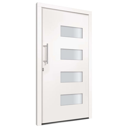 Porta d'Ingresso in Alluminio e PVC Bianco 100x200 cm | homemem39