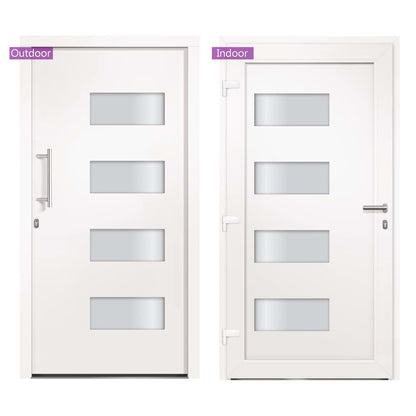 Porta d'Ingresso in Alluminio e PVC Bianco 100x200 cm | homemem39