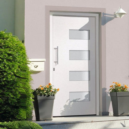 Porta d'Ingresso in Alluminio e PVC Bianco 110x210 cm | homemem39