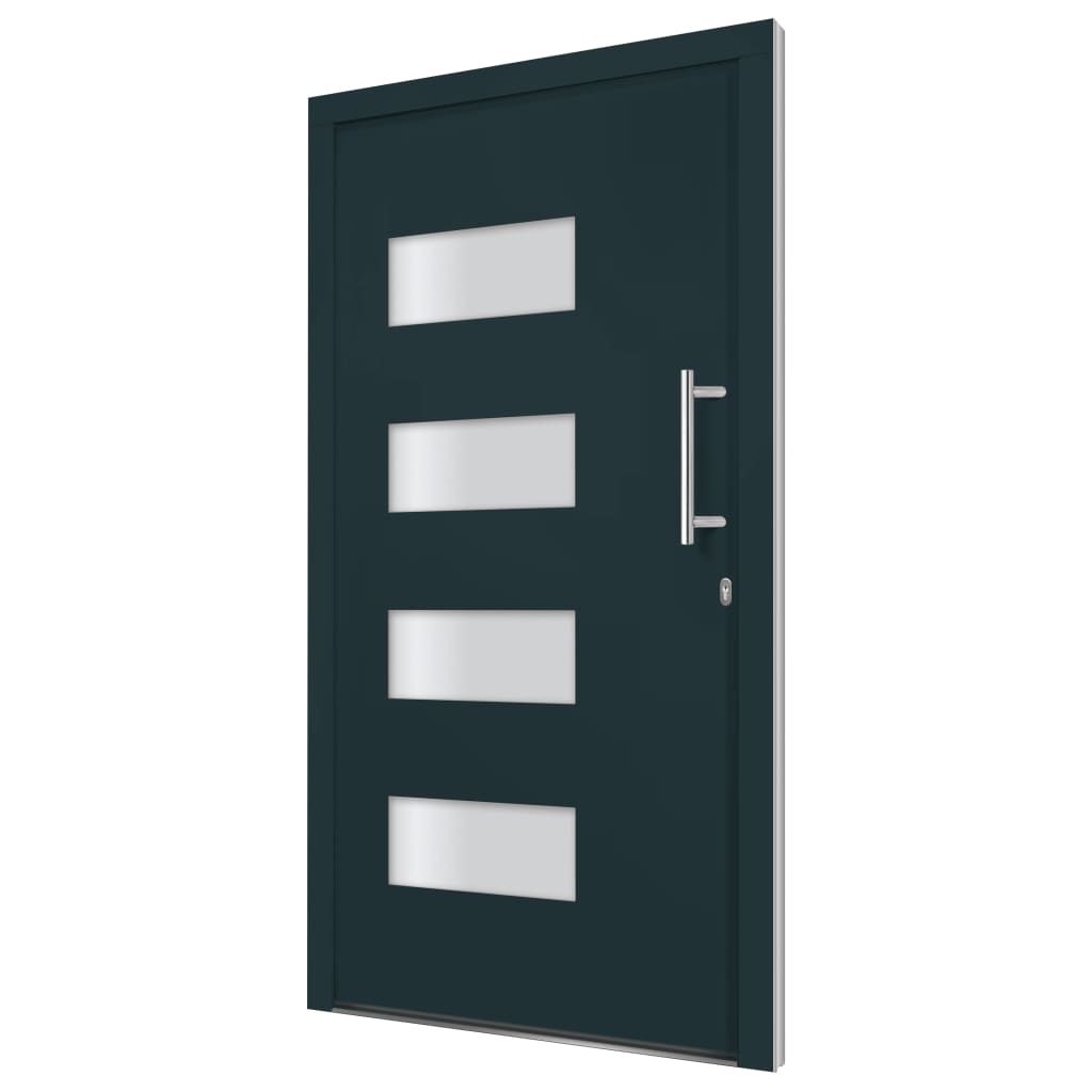 Porta d'Ingresso in Alluminio e PVC Antracite 100x200 cm | homemem39