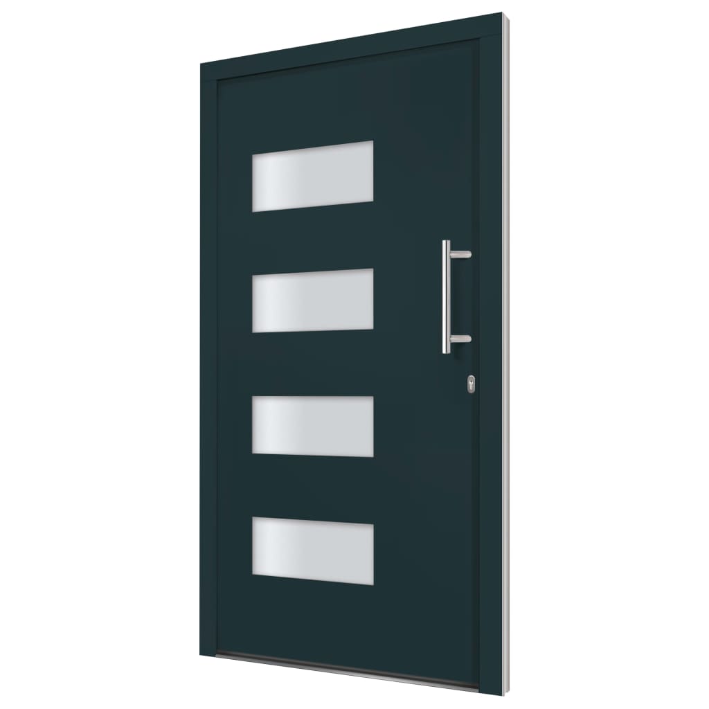 Porta d'Ingresso in Alluminio e PVC Antracite 100x210 cm | homemem39