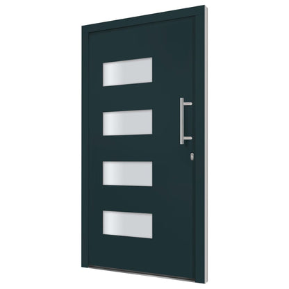 Porta d'Ingresso in Alluminio e PVC Antracite 100x210 cm | homemem39