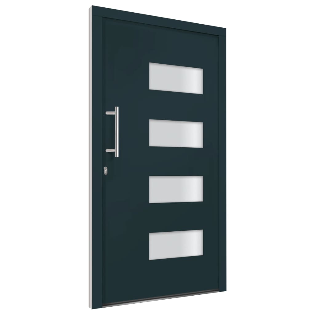 Porta d'Ingresso in Alluminio e PVC Antracite 100x200 cm | homemem39