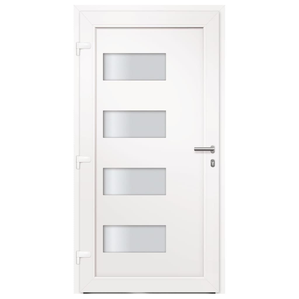 Porta d'Ingresso in Alluminio e PVC Antracite 110x210 cm | homemem39