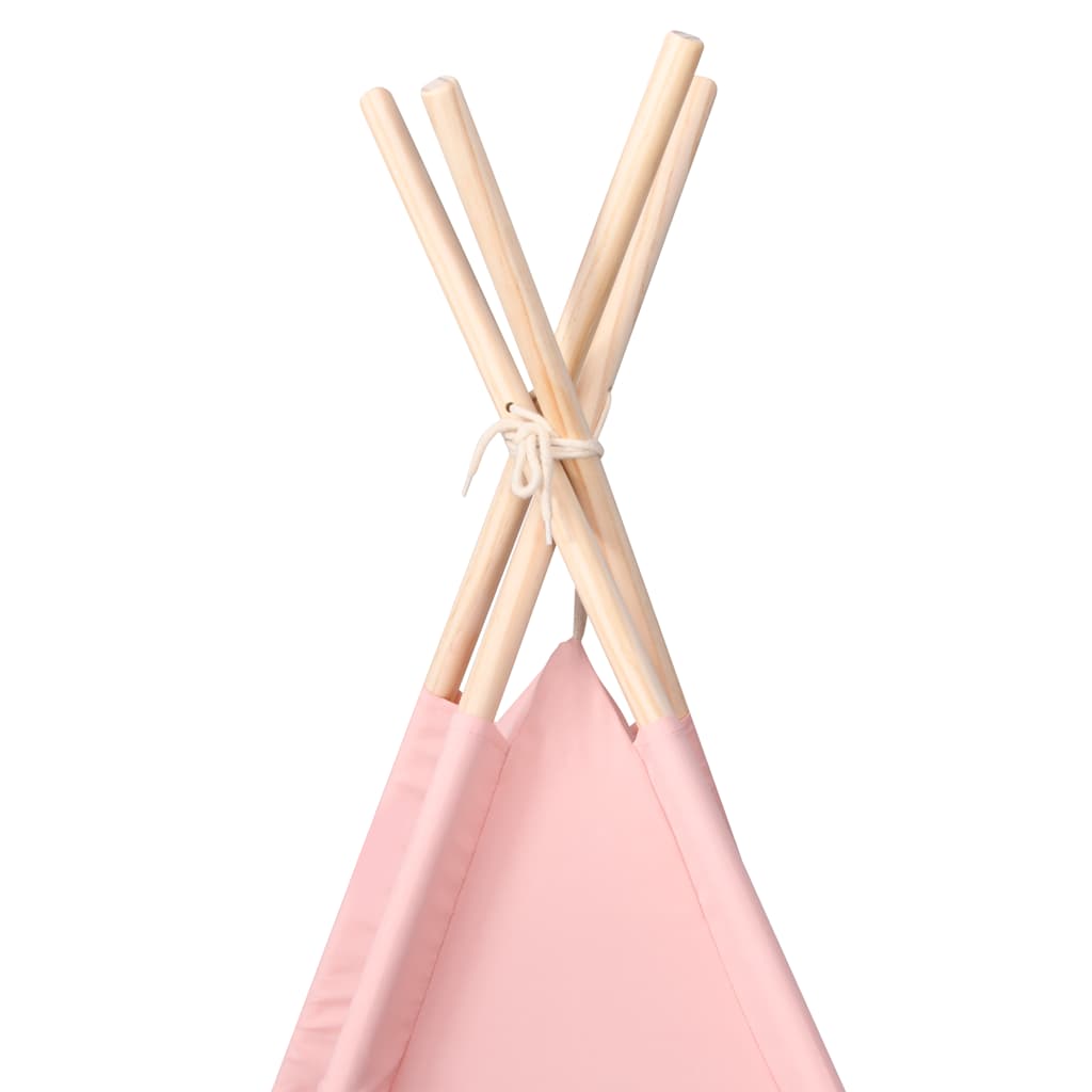 Tenda Tipi per Bambini con Borsa Rosa Microfibra 120x120x150cm