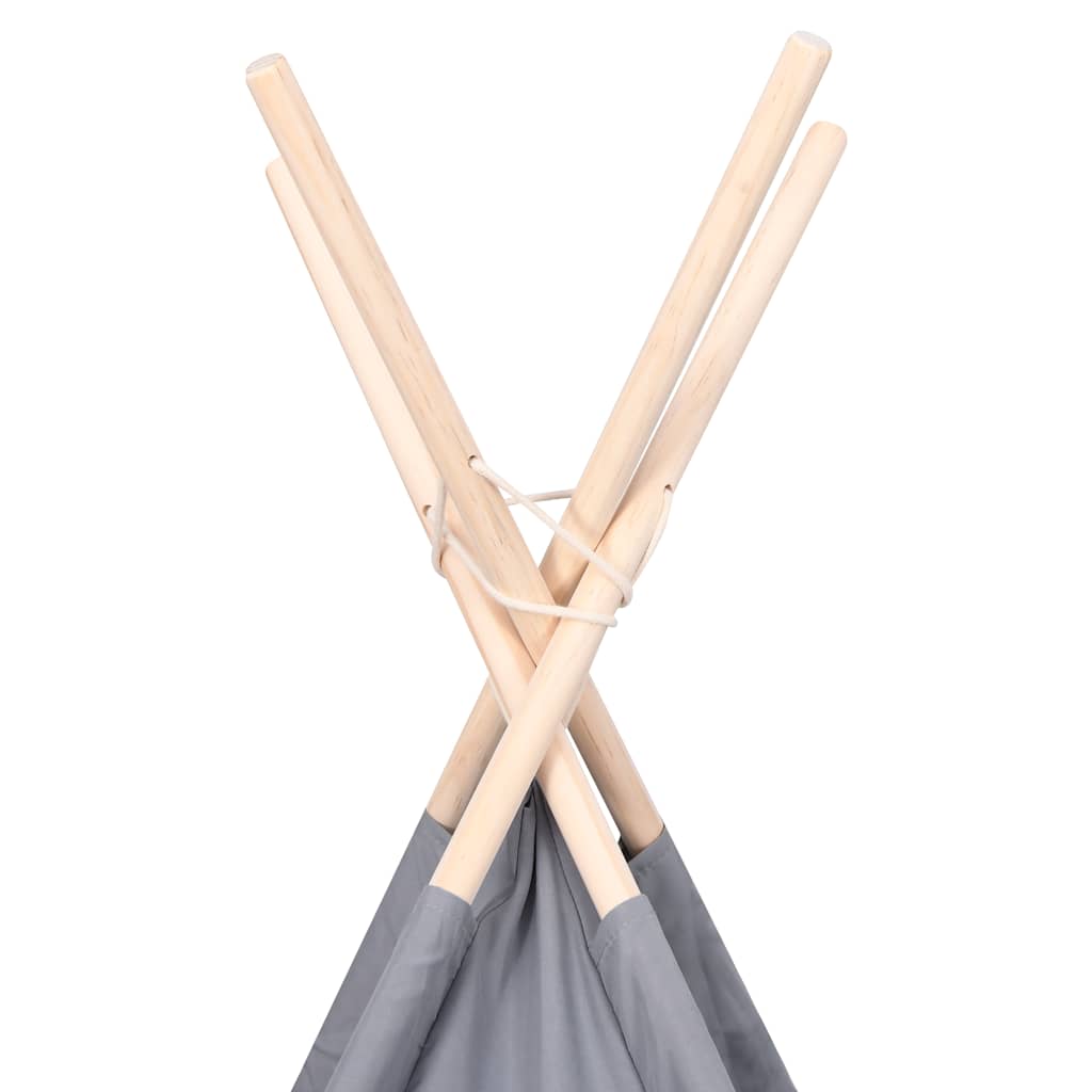 Tenda Tipi Bambini con Borsa Grigio Microfibra 120x120x150cm