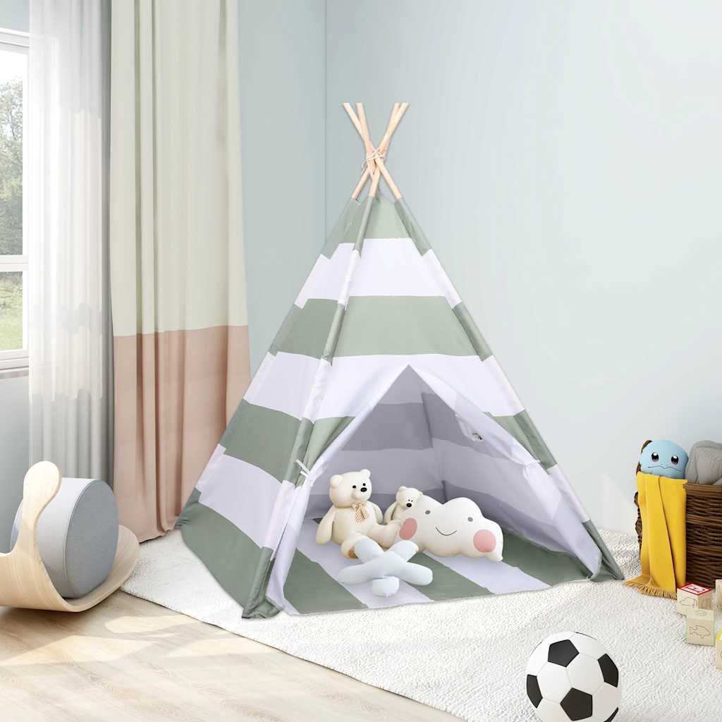 Tenda per bambini Rigato Grigio e Bianco 120 x 120 x 150 cm