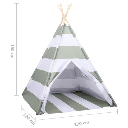 Tenda per bambini Rigato Grigio e Bianco 120 x 120 x 150 cm