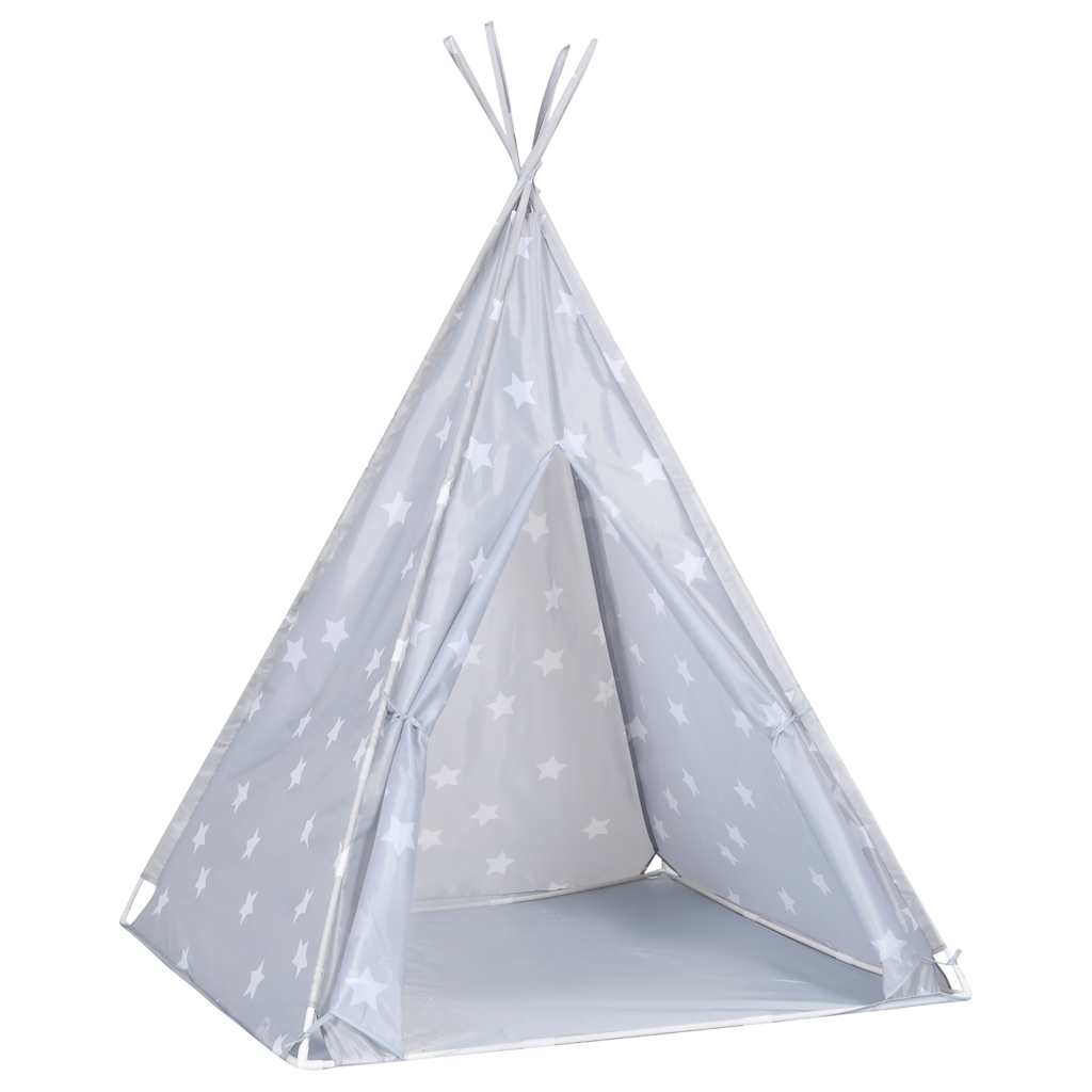 Tenda Tipi Bambini con Borsa Grigio Poliestere 115x115x160cm