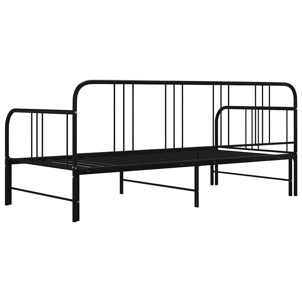 Telaio Divano Letto Estraibile Nero in Metallo 90x200 cm | homemem39