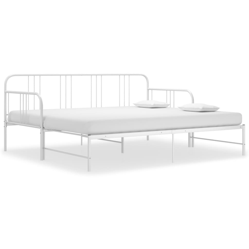 Telaio Divano Letto Estraibile Bianco in Metallo 90x200 cm - homemem39