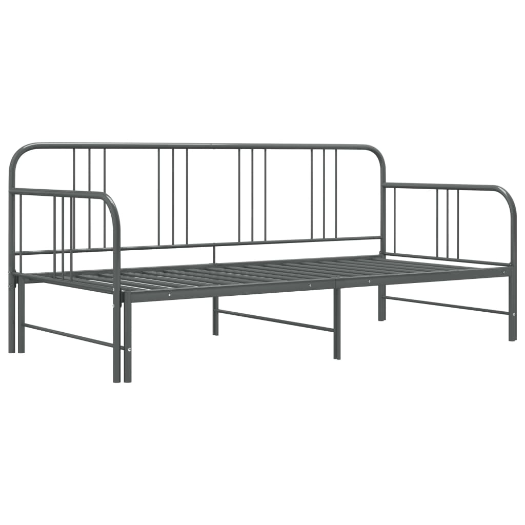 Telaio Divano Letto Estraibile Grigio in Metallo 90x200 cm - homemem39