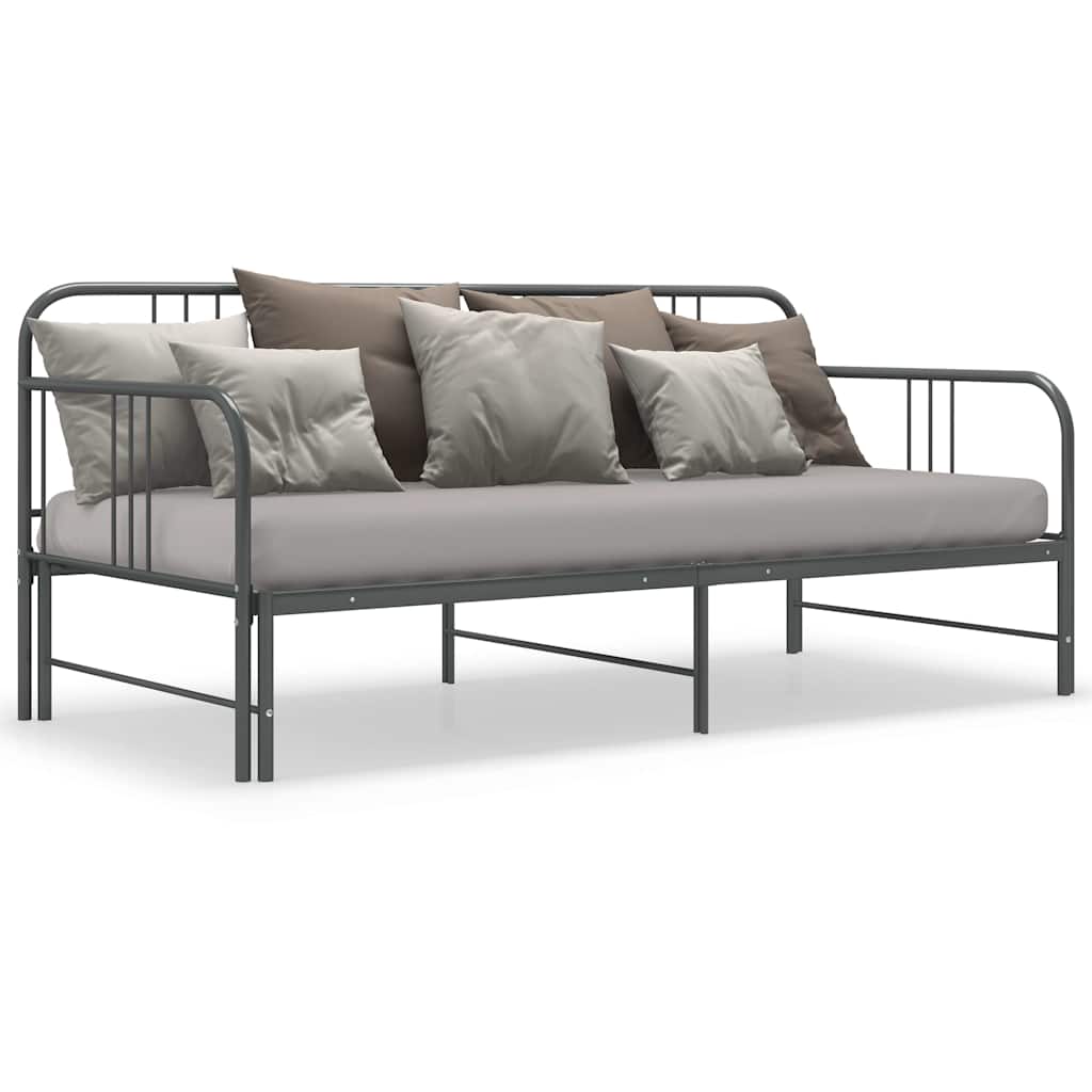 Telaio Divano Letto Estraibile Grigio in Metallo 90x200 cm